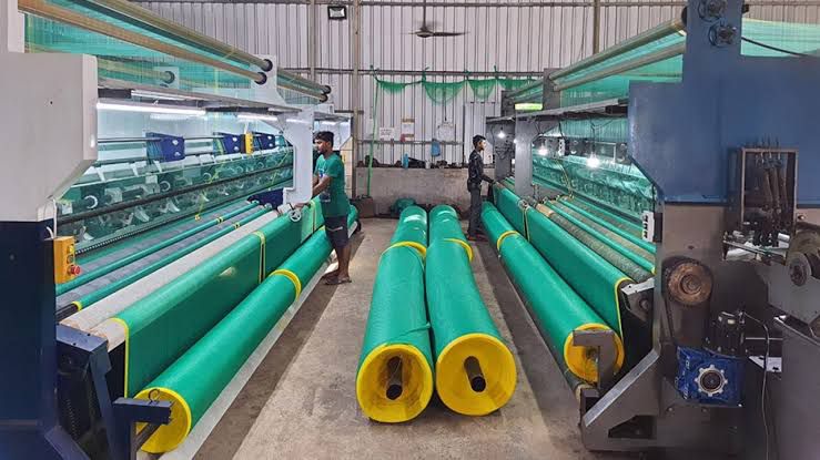 Shade net weaving on automated machines